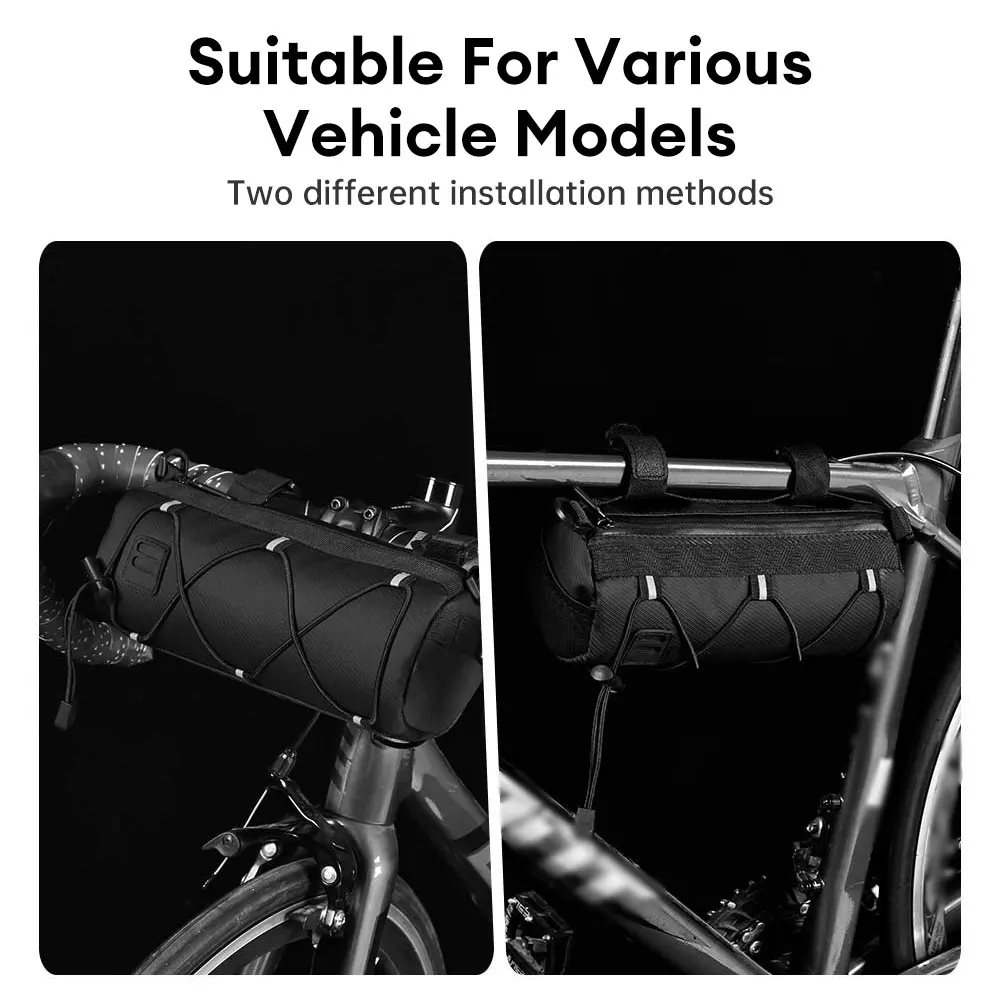 Bike Front Tube Bag Waterproof Bike Handlebar Bag Bike Storage Bag Large Capacity Backpack for Road Mountain Bike Cycling Travel