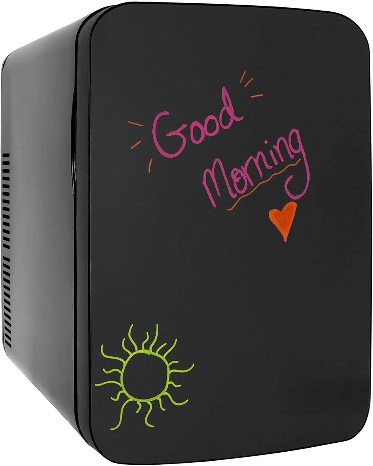 15L Mini Fridge with Magnetic Blackboard - Portable Small Refrigerator for Travel, Car & Office, V15LE2BK