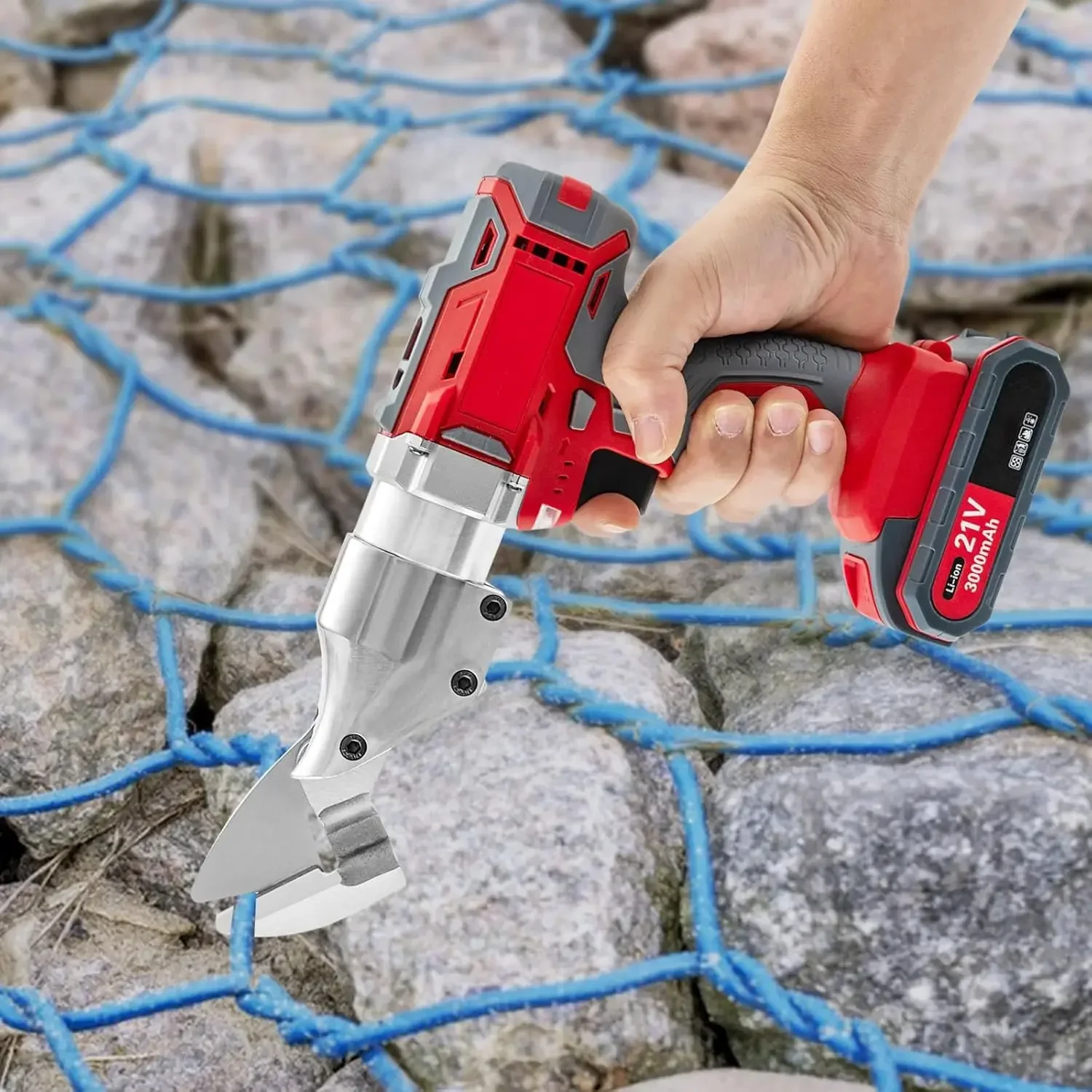 

Electric Metal Shear, Chrome Vanadium Steel Alloy Shear Head Electric Metal Cutter, 2-Speed Adjustable Metal Shear 21V 600W