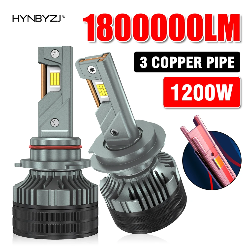 

HYNBYZJ H7 LED Headlight 1800000LM 1200W H4 LED Lights Bulb for Car H1 H8 H11 H13 HB3 HB4 9005 9006 9012 9007 LED 6000K 12V 24V