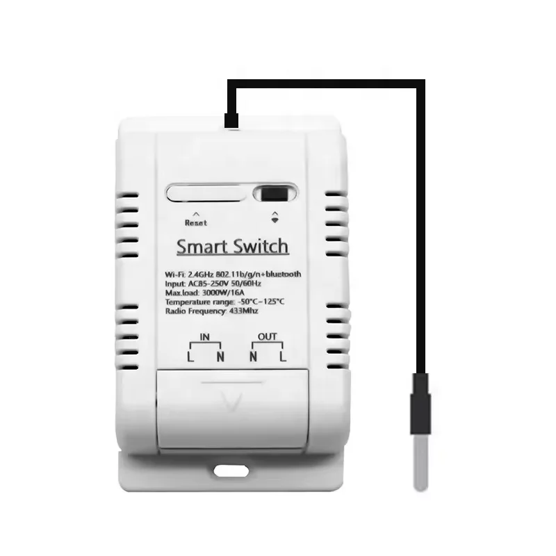 

Умный термостат Tuya Wifi 16A 3000W RF433 с функцией управления через приложение и модулем контроля температуры