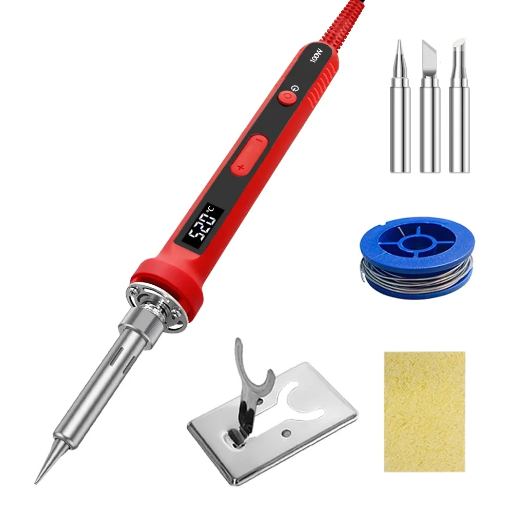 100 W/120 W Digitale Lötkolben Kit Reparatur Löten Werkzeug Set Elektrische Lötkolben Dual Kalibrierung Temperatur 200-600C