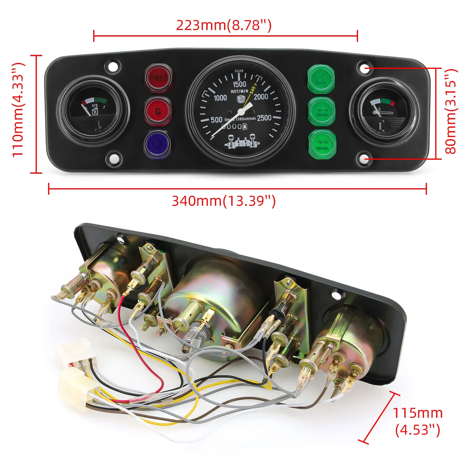 3 In 1 Kit Water Temp Gauge+ Tachometer+ Fuel Level Gauge Racing Car Digital Dashboard Panel For 12V Gasoline Car Panel