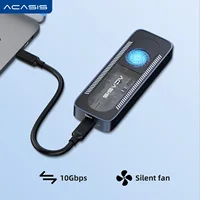 ACASIS 10Gbps USB-C 3,1 M.2 NVMe SSD carcasa para 2280/60/42/30 tamaño pequeño incorporado versión de ventilador para iPhone 12/Mac
