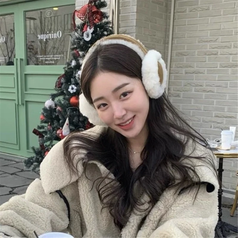 Trendy Foldable Ear Muffs Plush Warmer Winter Warm Earflaps Perfect for Shopping and Skiing in Winter