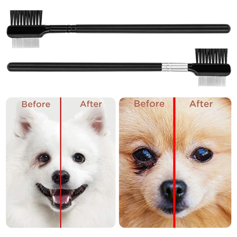 Pet Facial Cleaning Comb Removes Tear Stains Eye-poop Comb Dog Hair Repair Scissors Cat Hair Comb Pet Clean Supplies Accessories