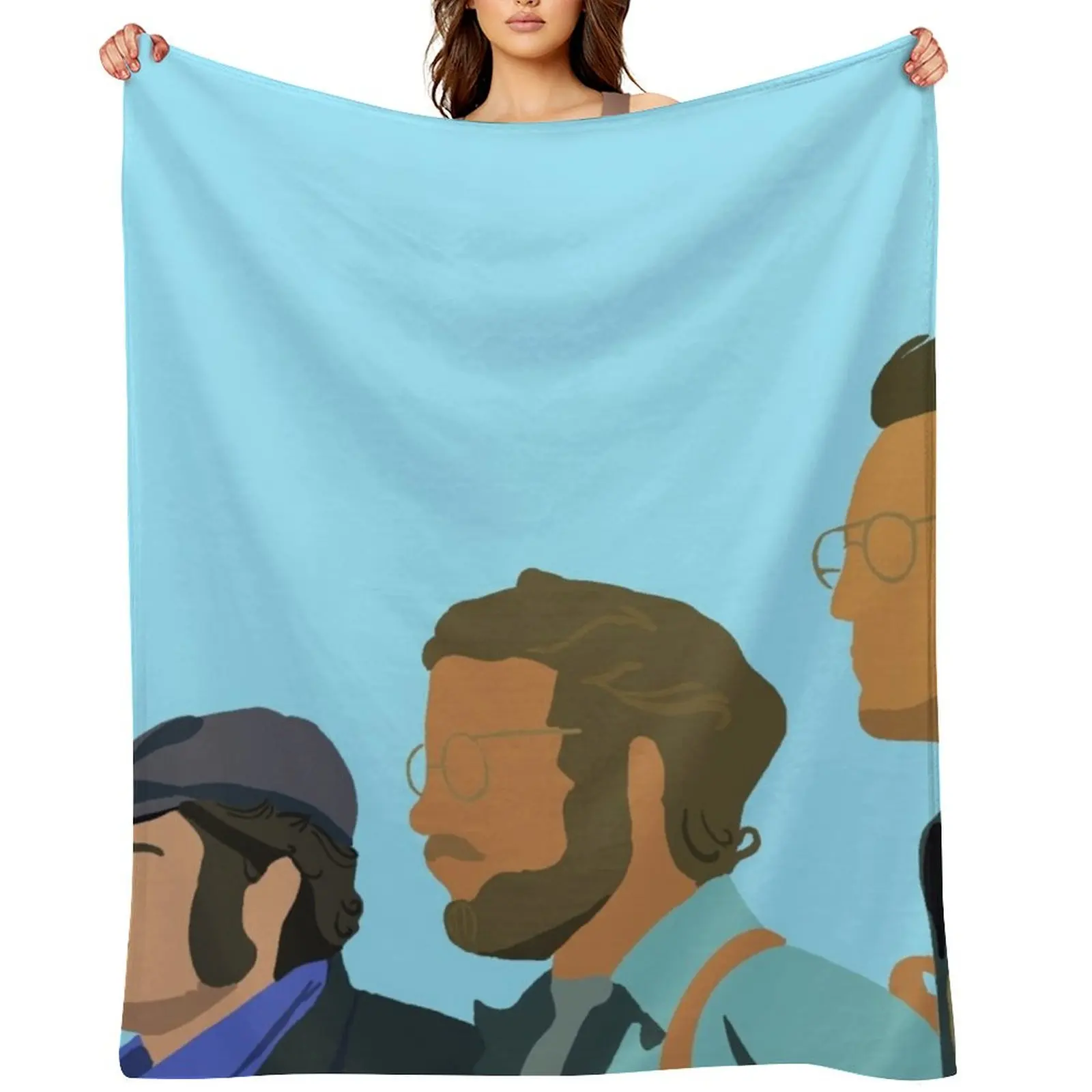 Jaws Silhouette Throw Blanket Luxury Brand Polar Nap Hairy Blankets