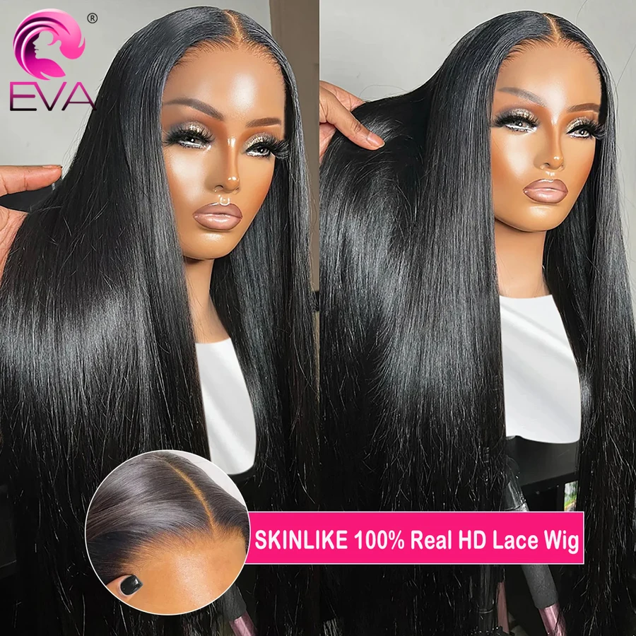 Eva Real HD Lace Wigs Straight 2x6 HD Lace Closure Wig Deep Part Pre Plucked Melt All Skins Invisible HD Human Hair Closure Wigs