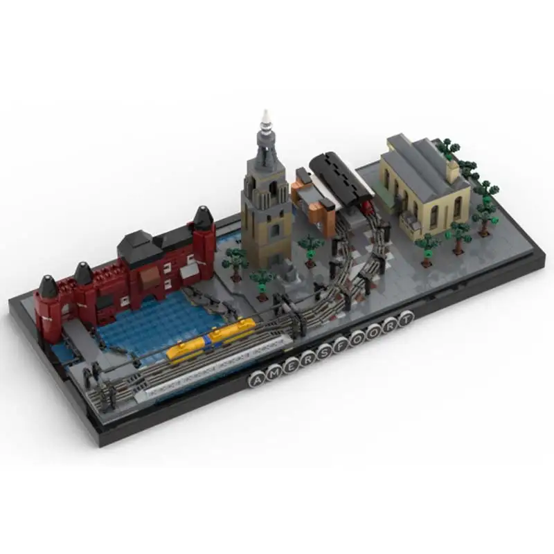 Beroemde Stad Straat Uitzicht Amersfoort Creatief Monument Architectuur Moc Bouwstenen Modulair Bouwwerk Model Diy Speelgoed Kid 'S Cadeaus