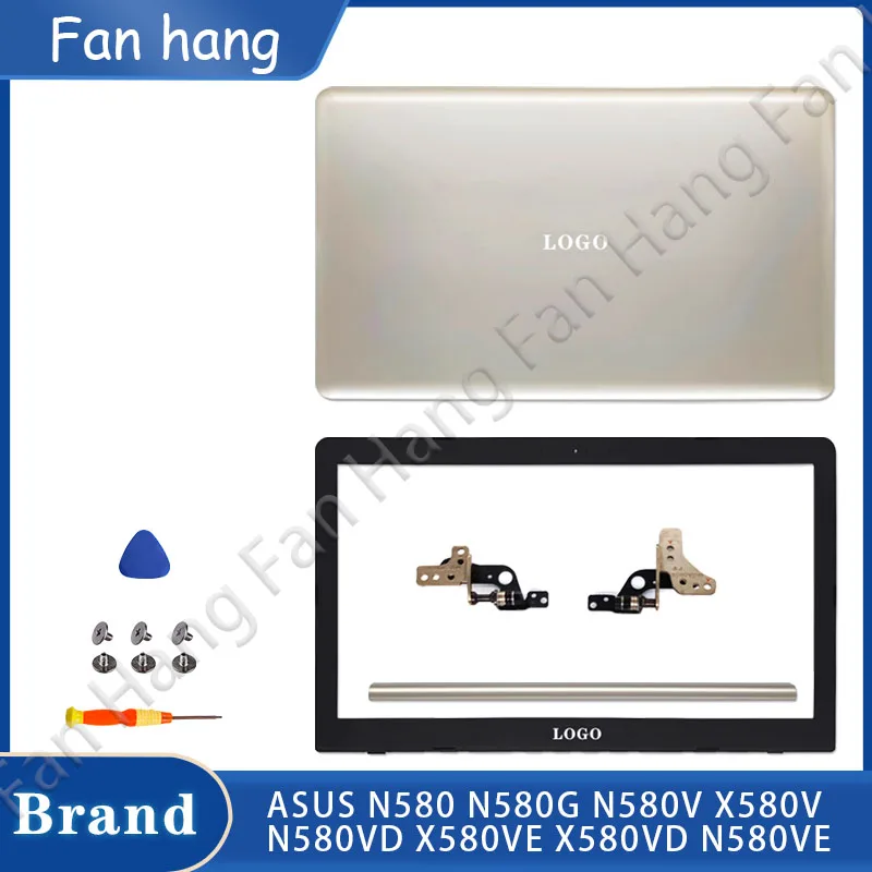 New Housing Case For N580 N580G N580V X580V N580VD X580VE X580VD N580VE Laptop Plastic LCD BACK Cover/Fron Bezel Hinges Replace