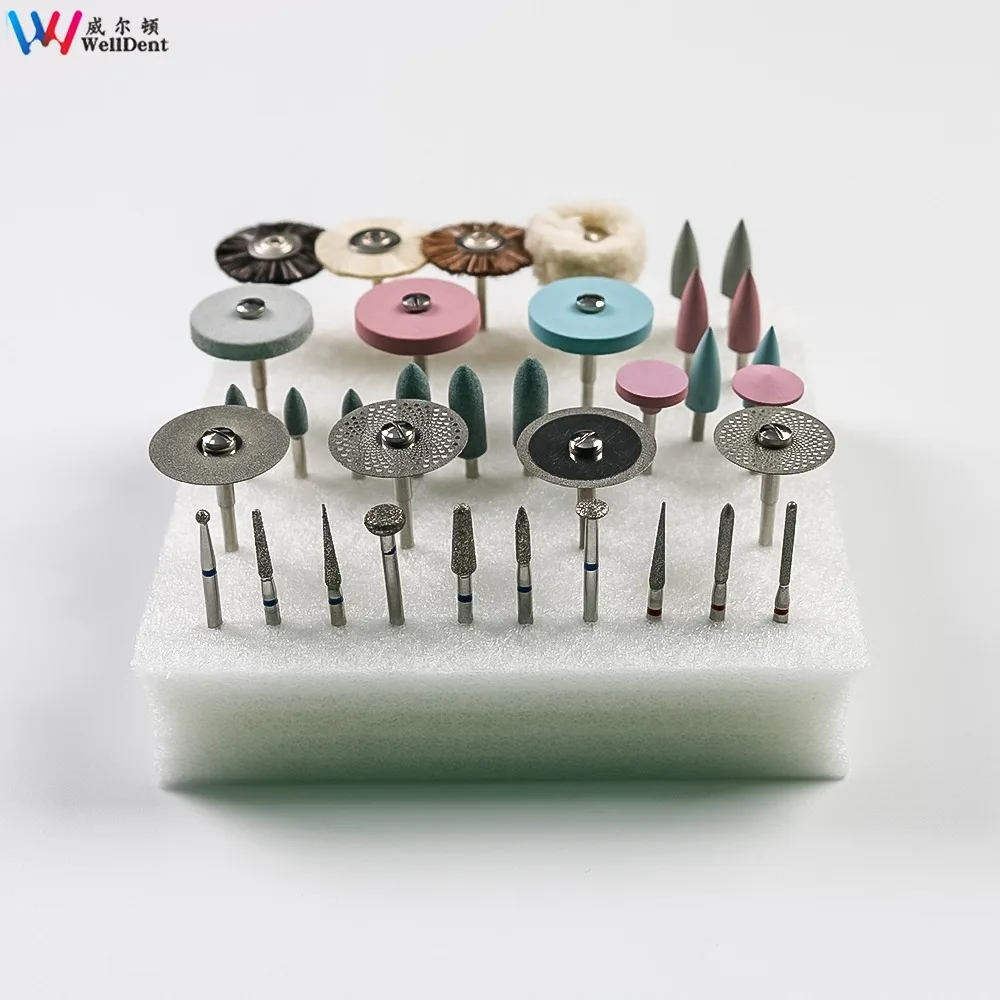 Dental Popular HP Grinding Kit for  Polish Ceramics / Porcelain Applied To Laborary DIY Hobbies Diamond Burs Brush