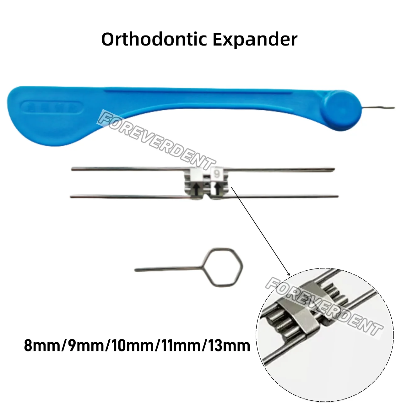1Kit ortodontyczny śruba rozszerzająca stomatologiczna typu Hydrax szybki rozszczepiony klucz do ekspandera podniebiennego z klawiszami obrotowymi