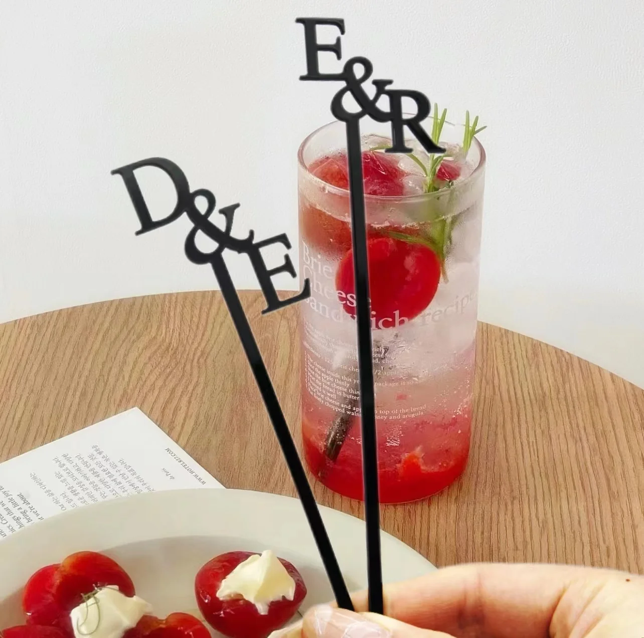 20/60/100Pcs Swizzle Acrylic Personalized Name Table Place Cards Custom Cocktail Drink Stirrer Wedding Party Decor