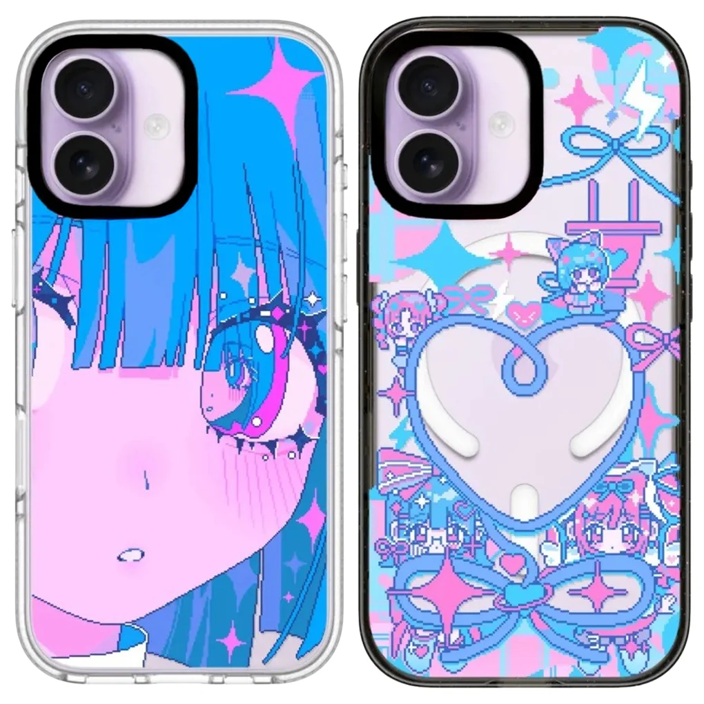 Blue Hair Girl Acrylic Border - огляд і ціна Phone Cases Cool Girl