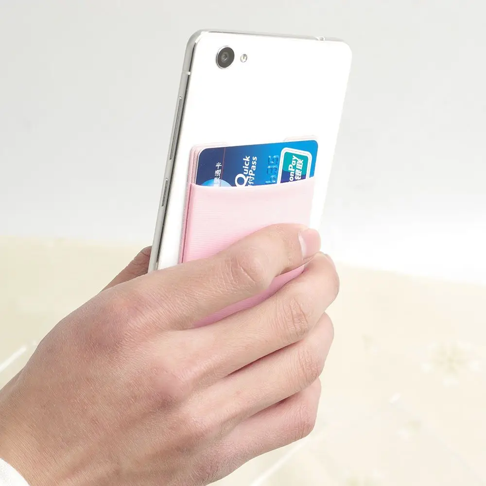 ГОРЯЧИЙ модный чехол-кошелек, держатель для карт, эластичная клейкая наклейка, карман для мобильного телефона