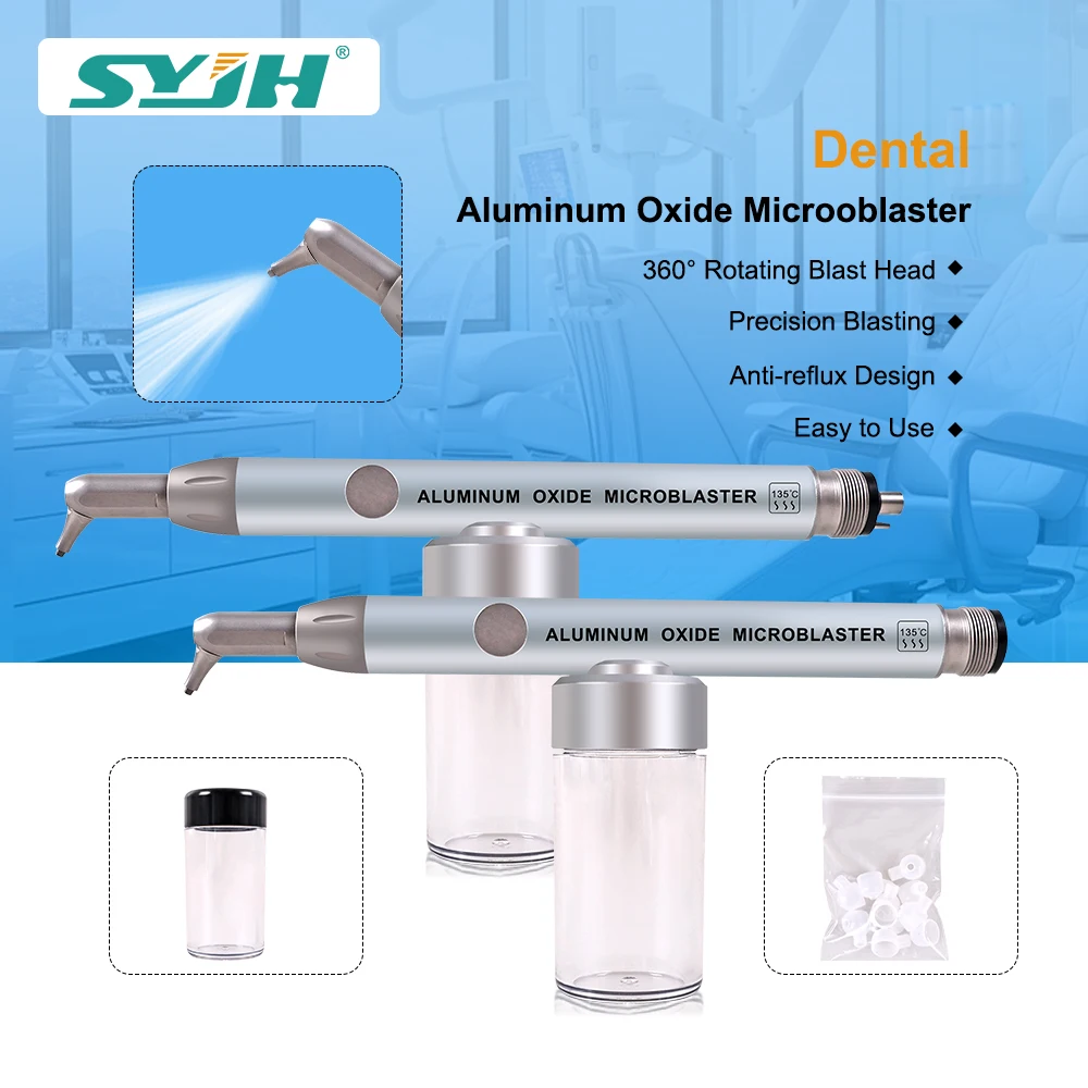 

SYJH 2/4 отверстия с 2 бутылками для воды/10 пылезащитных колпачков Стоматологический микроблейстер из оксида алюминия Микроотбойщик Пескоструйный пистолет Инструменты для полировки