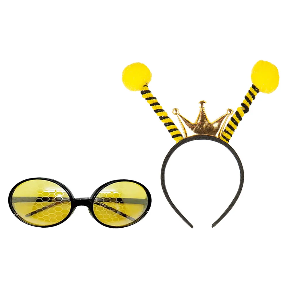 

2 Pcs Bee Headband Glasses Bees Hair Hoops Festival Hairband Design Themed Sun Headdress Prom Eyeglass Girls' Costumes