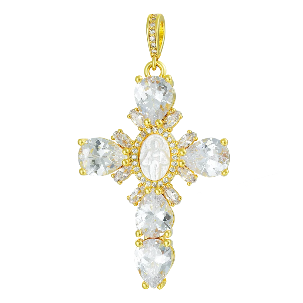 Juya 18K echt vergoldet kreative christliche Kreuz Charms für handgemachte Talisman Gebet religiöse Anhänger Schmuckherstellung – Detail 7