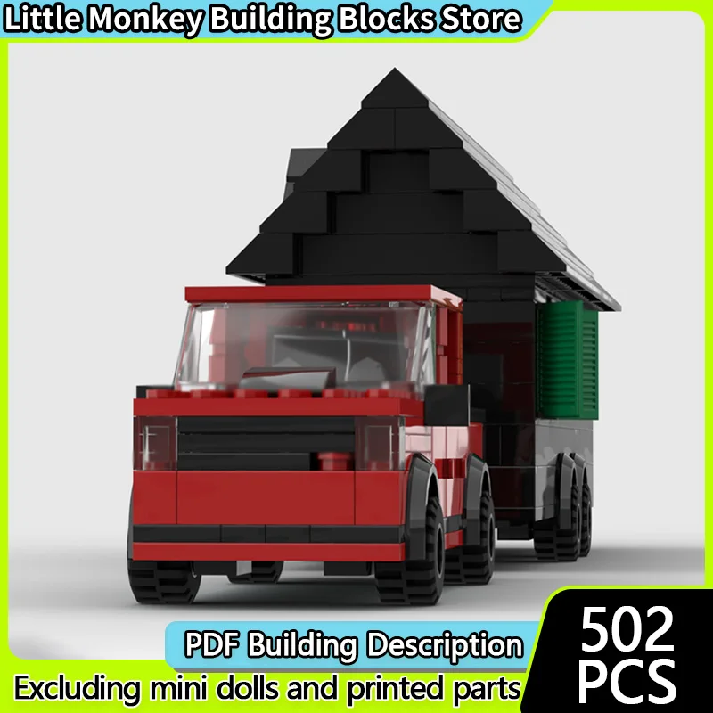 

City Car Model MOC Building Bricks Towable Teardrop Camper Modular Technology Children Holiday Gifts Assemble Toys Suit