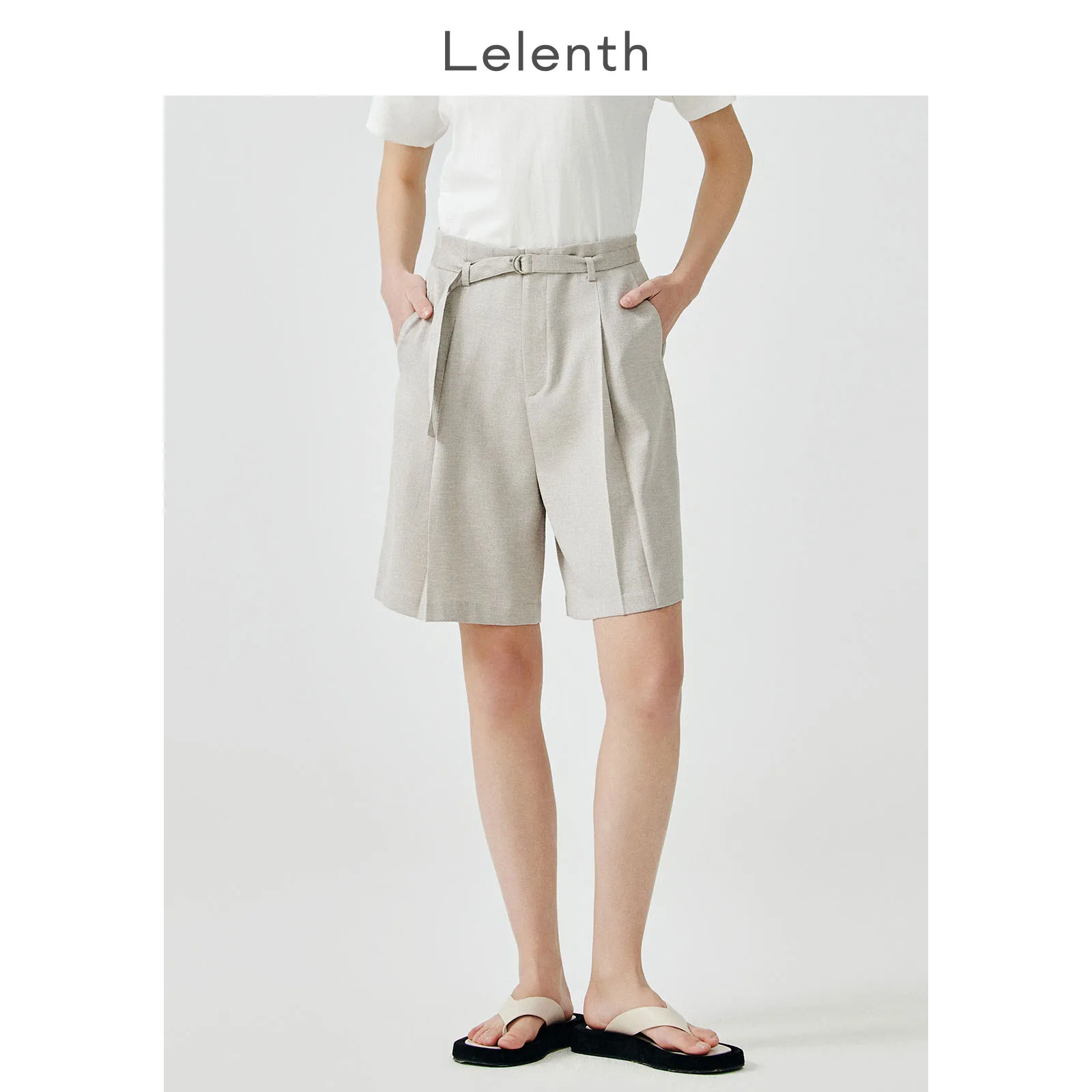 

High Waist Straight Leg Casual orts Women's Summer Office Commute Small Size Suit Pants Le