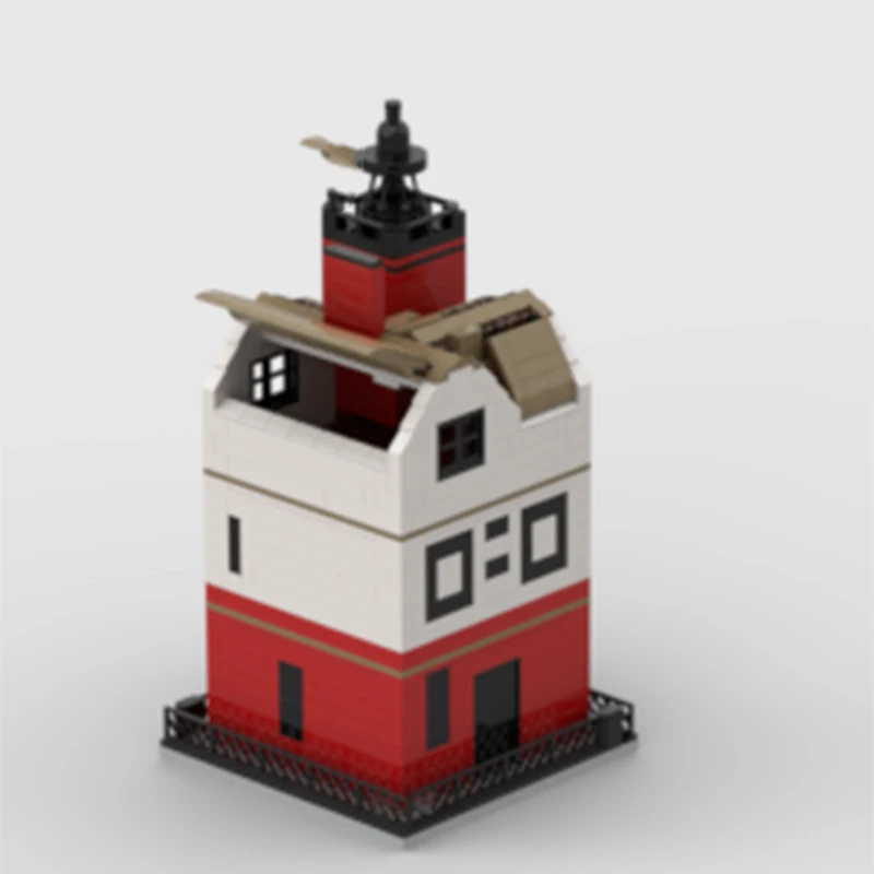 

728pcs MOC Round Island Lighthouse Modular Streetscape Model Building Blocks Architecture Toy Christmas Gifts Brick Kids DIY