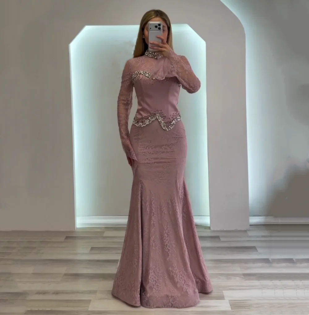 

Customized Grace Glitter Rhinestone Luxury Evening Dress Lace Mermaid Long Dresses Bespoke Occasion Party Gown Classic