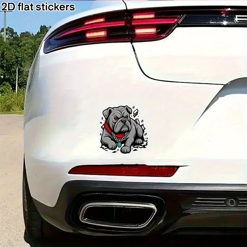 1개 멋진 불독 자동차 스티커, 강력한 개 모양 데칼 자동차 미러 및 트렁크용, 자동차 애호가를 위한 훌륭한 액세서리로 스트리트 스타일을 연출하세요