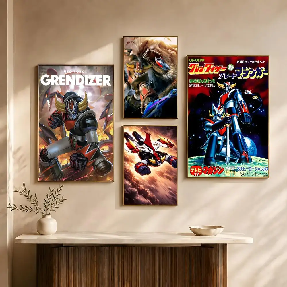 Anime UFO Robot Grendizer Poster Poster HD Waterproof PP Self-Adhesive Removable Wall Art for Bedroom   Decor Gift