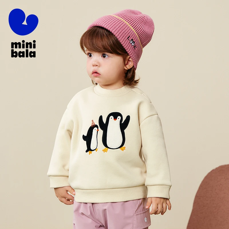 سويت شيرت ميني بالا للأطفال 2025 شتاء جديد مبطن بالصوف ناعم وصديق للبشرة #2