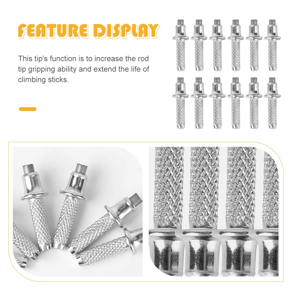 

12pcs Trekking Pole Tips Accessories Hiking Sticks End Cap Protectors Durable Tungsten Steel Long Camping Hiking