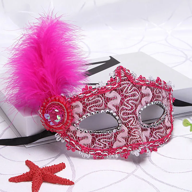 Party Mask Sexy Feather Lace Mask Venetian Masquerade Halloween Mascara Carnaval Cosplay Eye Masque Bar Nightclub Maske Face