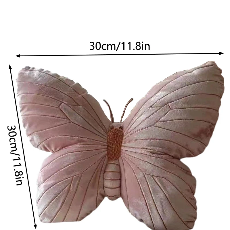 Cute Maiden Pink Butterfly Throw Pillow Cushion Plush Soft Stuffed Animals Lifelike Butterfly Throw Pillow Cushion Home Decor image 6