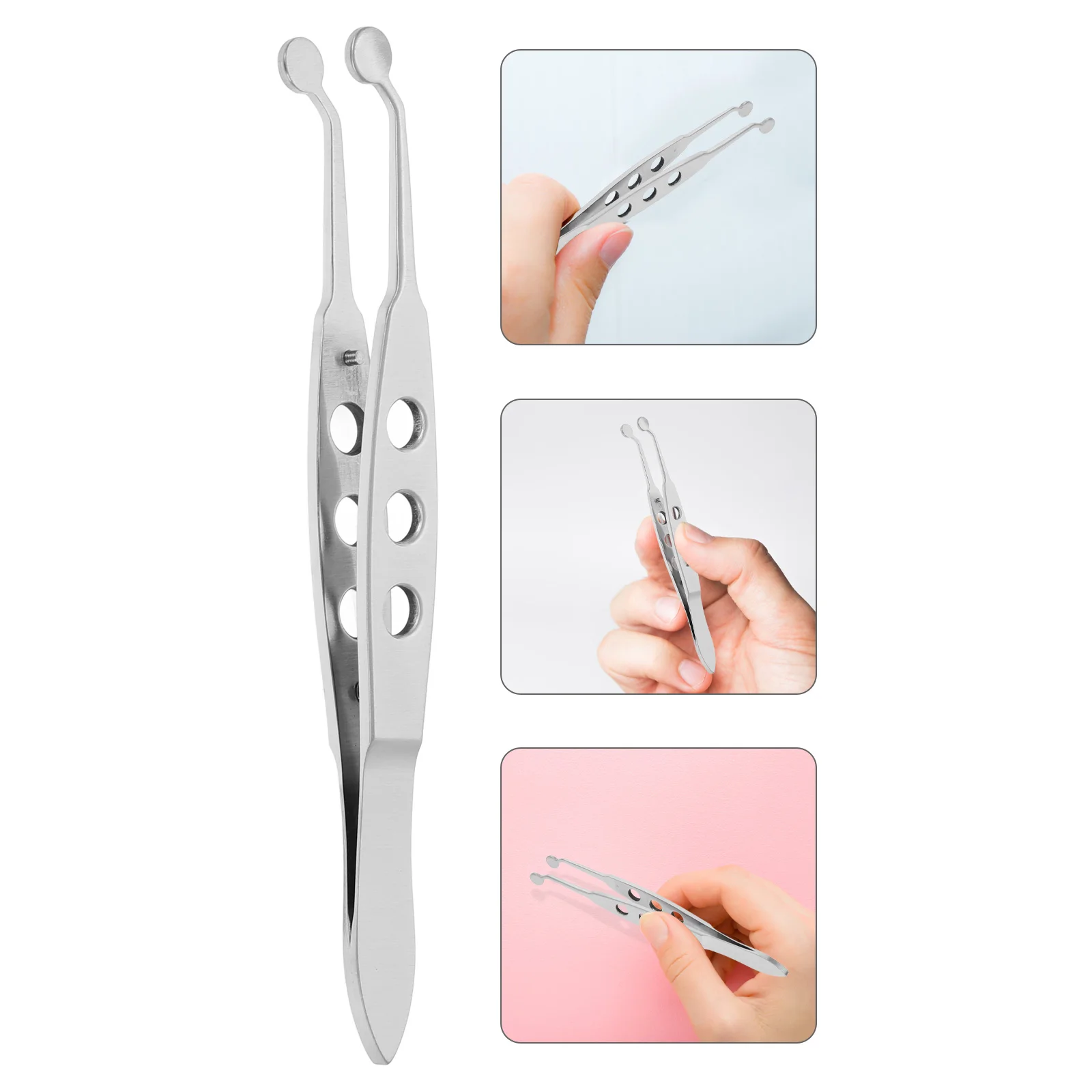 

Meibomian Gland Massage Tweezers Eyelid Forceps Chalazion Remover Eye Stye Tool Lash Massage Instrument Round Tip Expressor