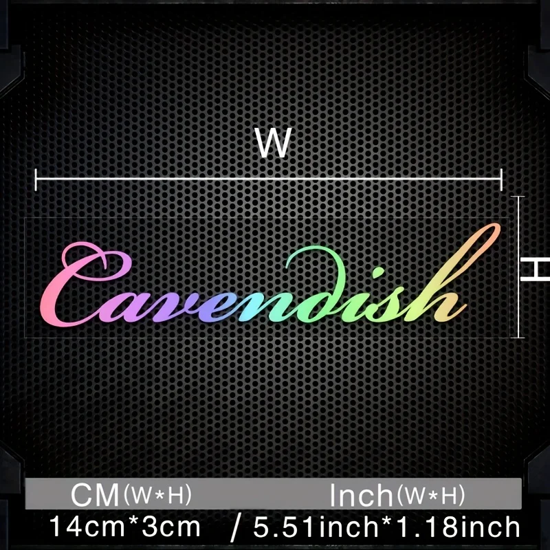 2pcs Cavendish Holographic Handwritten Waterproof Vinyl Sticker , Black Optional Decal for Road Bike Frame Decor - Cavendish