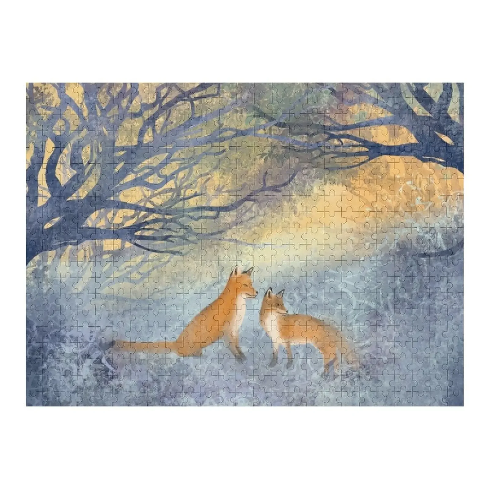 

The Two Foxes Jigsaw Puzzle Photo Wood Adults Puzzle