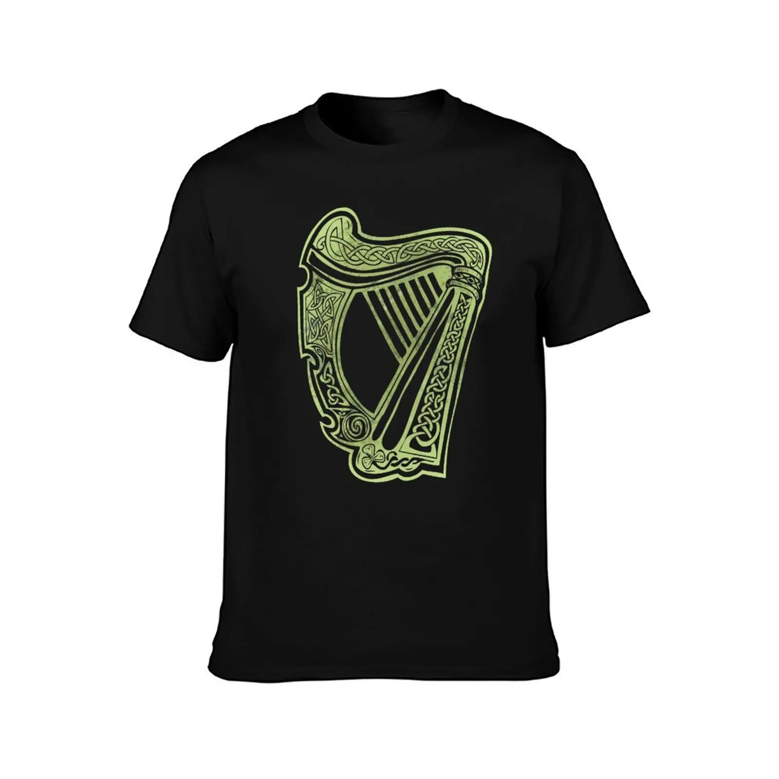 Celtic Harp T-Shirt cotton t-shirt plain for man package T-Shirt