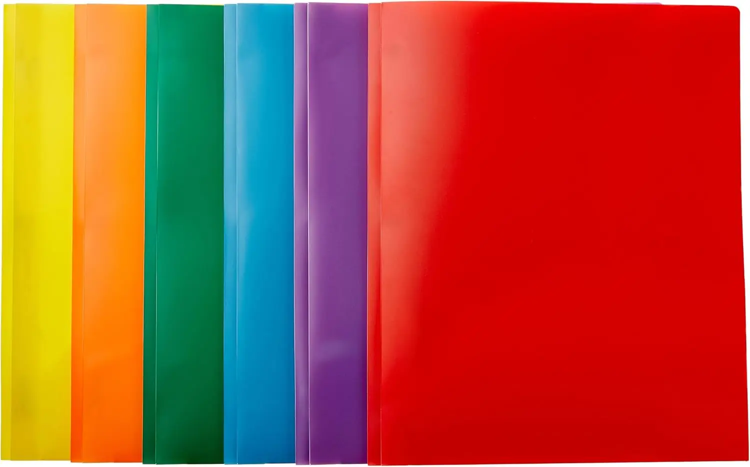 

Heavy Duty Plastic Folders with 2 Pockets for Letter Size Paper, Assorted Colors, Pack of 6