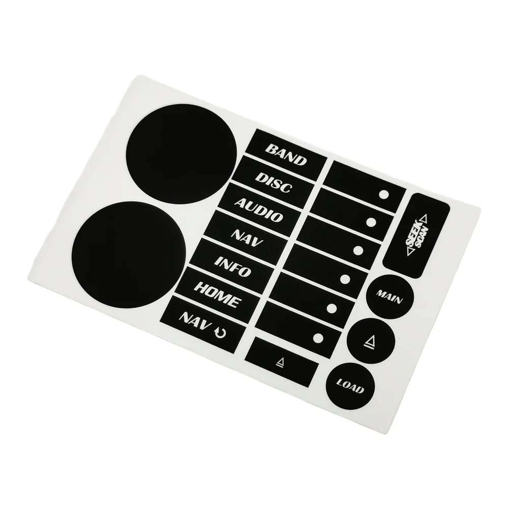 For Car Interior Repair Center Console Repair Decal High Grade Vinyl Material Black Overlay Design White Lettering Characters