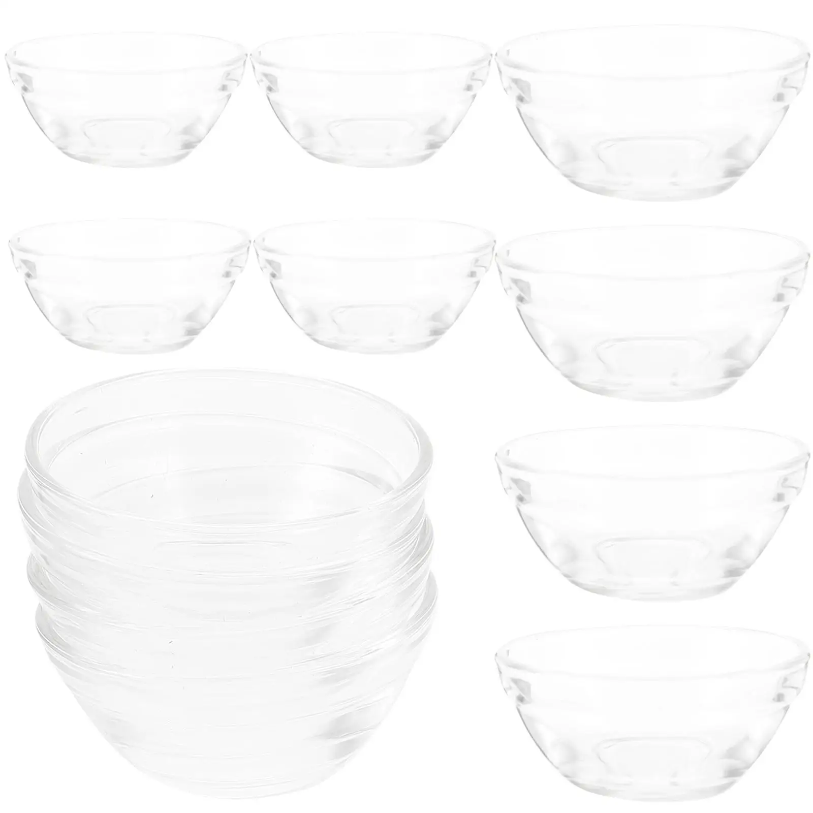 

12 Pcs Pudding Bowl Household Glass Dessert Salad Bowls Versatile Container Stacked Food Containers Mold