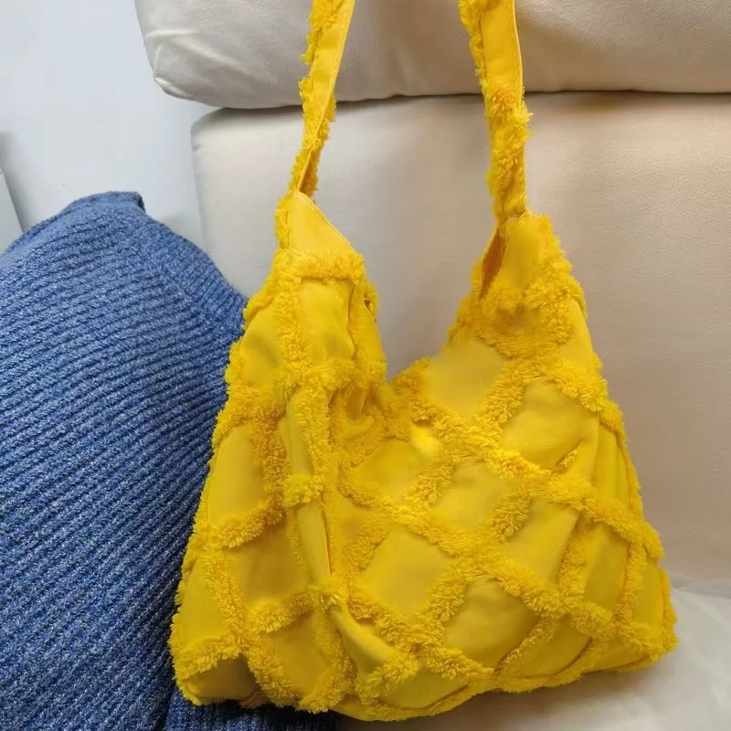 Bolsa feminina grande capacidade totes bolsa de ombro feminina outono inverno bolsa bolsas casual tecido em forma de coração saco de compras