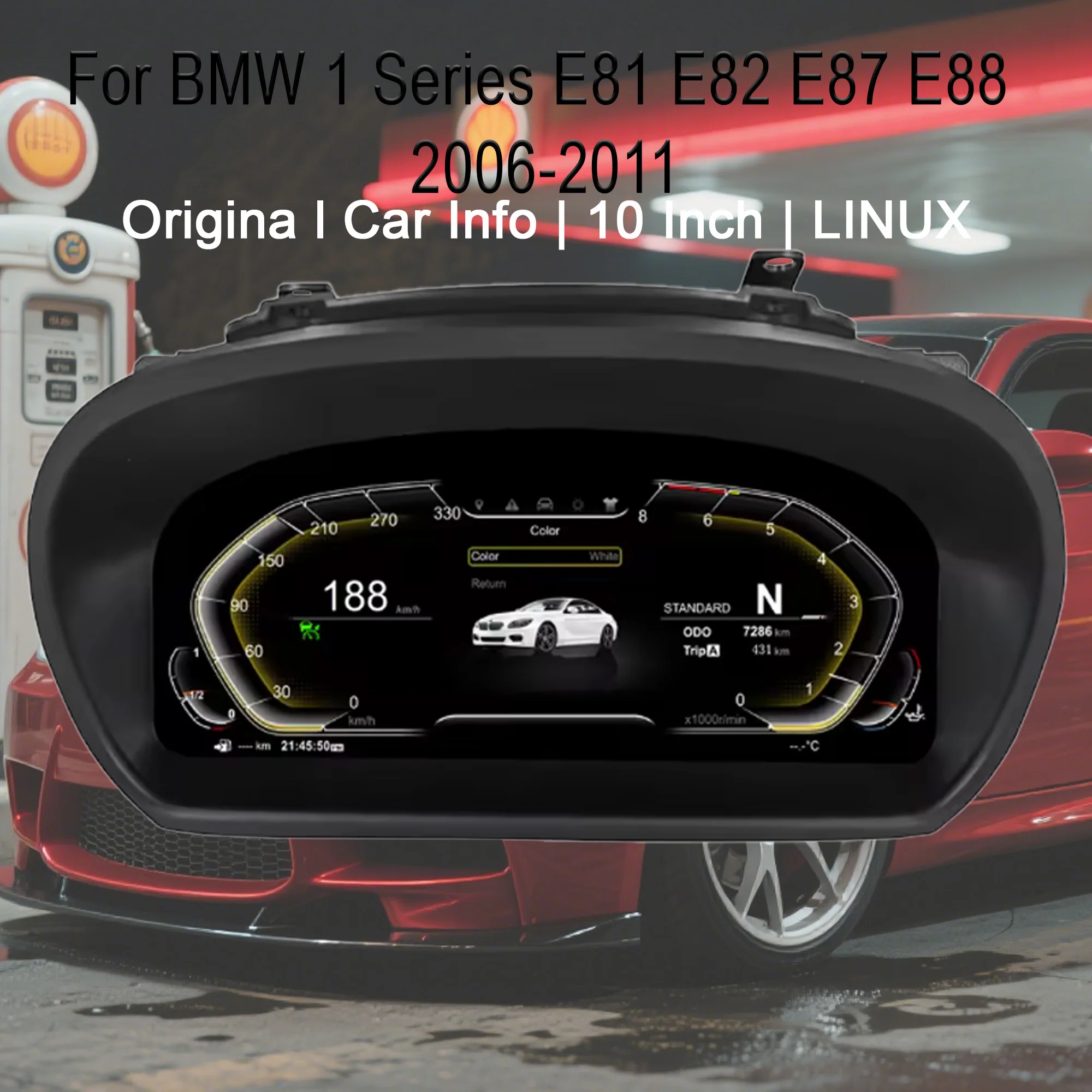 

Цифровой набор инструментов для BMW 1 серии E81 E82 E87 E88 2006-2011, ЖК-спидометр, приборная панель, 10-дюймовый антибликовый HD-экран