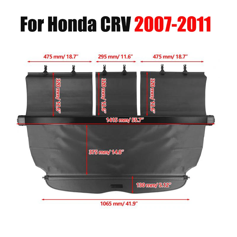 Car Accessories Rear Trunk Cargo Canvas Cover Partition Curtain Screen Shade Security Shield For Honda CRV 2007-2011 / 2012-2016