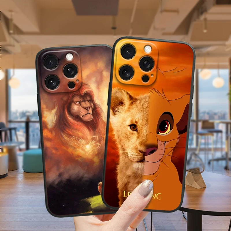 Disney's The Lion King Cool For iPhone 15 14 13 12 11 XS XR X 8 7 SE Pro Max Plus Mini Black Cover Phone Case