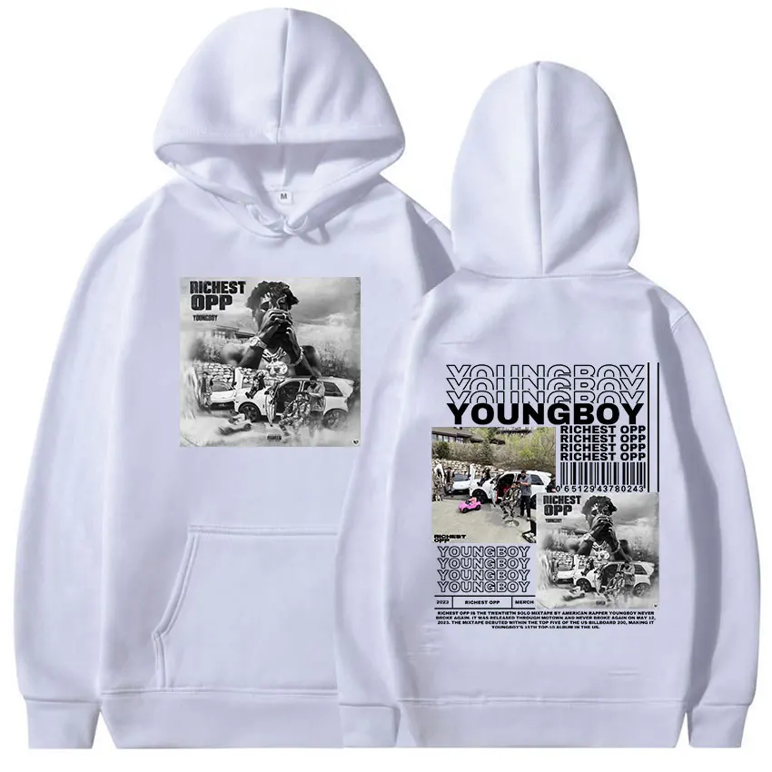 Rapper YoungBoy 2023 Music Album Hoodie Men's Hip Hop Retro Gothic Pullover Sweatshirt Man Fashion Oversized Hoodies Streetwear