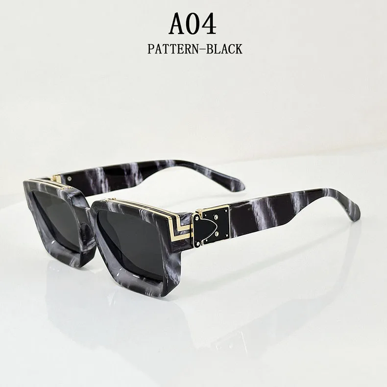 Millionär Quadratische Sonnenbrille Für Männer Retro Sonnenschutz Sonnenbrille Frauen Trendy Und Modische Vintage Mode Gläser Zonnebril – Detail 6