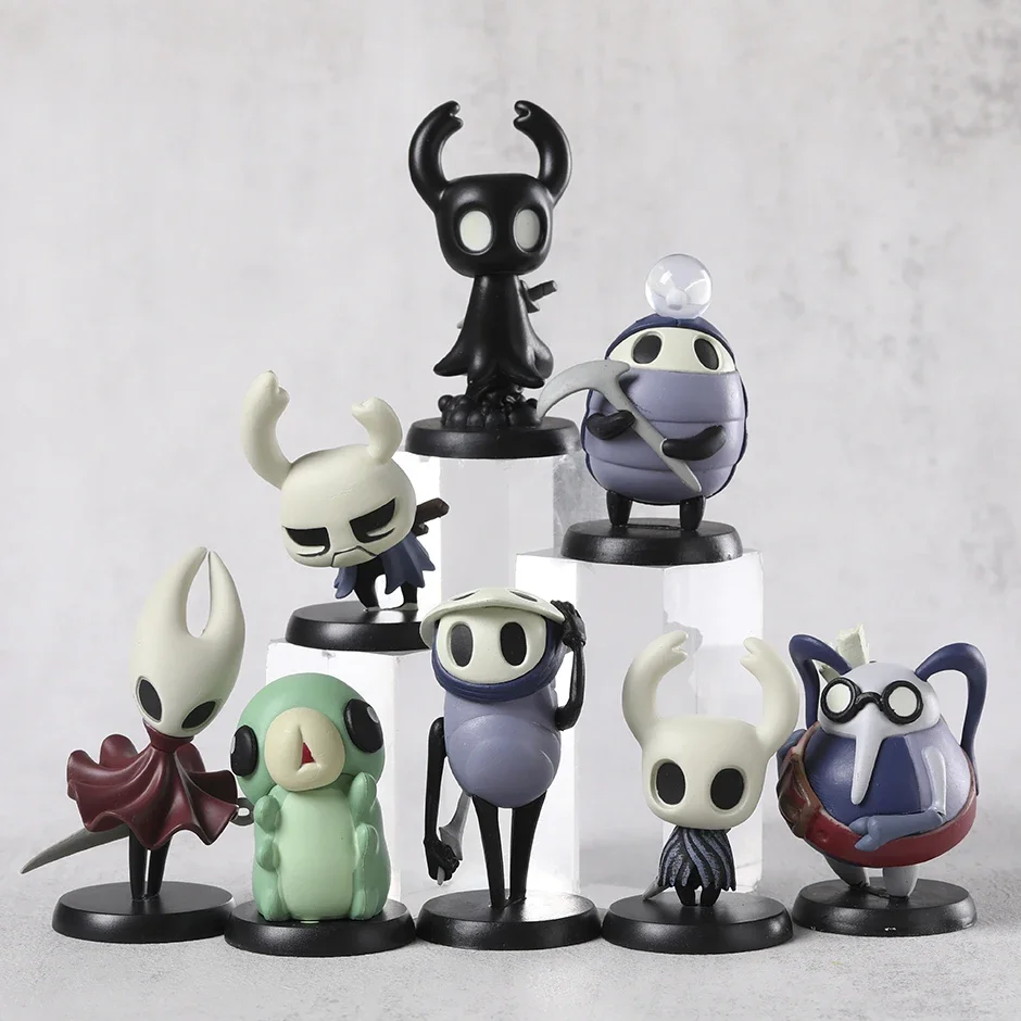 Set Hollow Knight Hornet Knight Zote Grub Quirrel Cornifer Myla Shade Cute Mini Car Decoration Dolls PVC Figure Model Toys