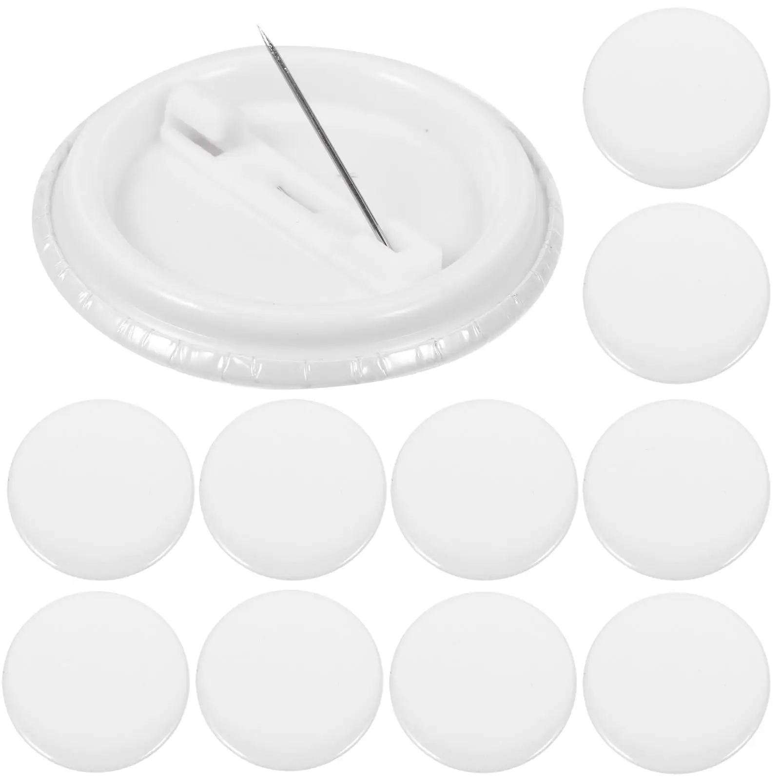 20 Pcs Draw Badge Blank Writable Round Tinplate Diy Buttons Pins Student Creative Handicraft Toys Supplies Paintable