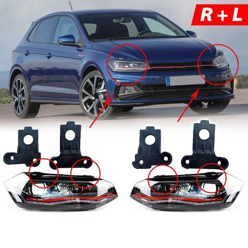 AU04 -Head Light Lamp Bracket Tab Repair Kits 2G0998226 For VW Polo 2016-2024 Headlight Fixed Holder Screw Mount