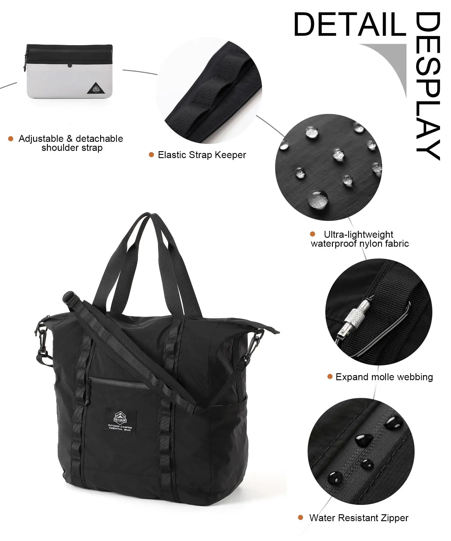 OCEGEAR Large Capacity Tote Bag Carry On Travel Bag Classic Sports Fitness Crossbody Handbag Weekender Overnight Duffle Bag