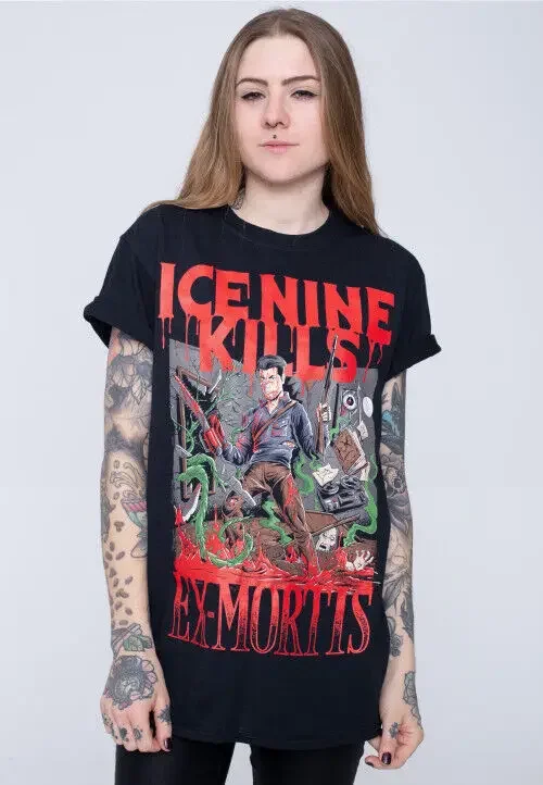 Ice Nine Kills Ex-Mortis Spencer Cartoon T-Shirt basic black Cotton 100% H10531